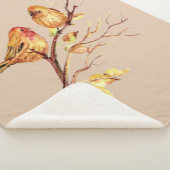 ウォーターカラーハウスフィンチズガーデンバーズワイルドライフアート シェルパブランケット (3/4)