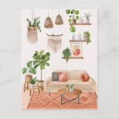 ウォーターカラーハウスプラントインボヘミアンスタイルハウス ポストカード (正面)