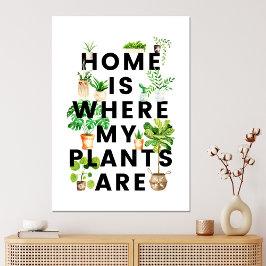 ウォーターカラーハウスプラントガーデニング引用文 キャンバスプリント