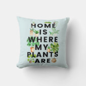 ウォーターカラーハウスプラントガーデニング引用文 クッション (正面)
