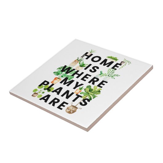 ウォーターカラーハウスプラントガーデニング引用文 タイル (側面)