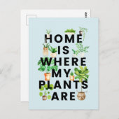 ウォーターカラーハウスプラントガーデニング引用文 ポストカード (正面/裏面)