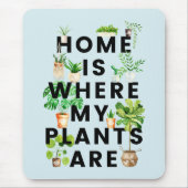 ウォーターカラーハウスプラントガーデニング引用文 マウスパッド (正面)