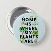 ウォーターカラーハウスプラントガーデニング引用文 缶バッジ (正面&裏面)