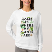 ウォーターカラーハウスプラントガーデニング引用文 Tシャツ (正面)