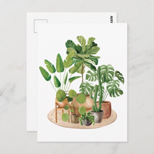ウォーターカラーハウスプラント ポストカード (正面/裏面)