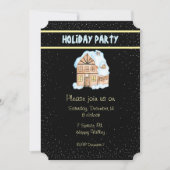 ウォーターカラーハウスホリデーパーティー招待状 招待状 (正面)