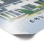 ウォーターカラーハウスポートレート、不動産仲介業者クローズギフト フォトプリント            (角)