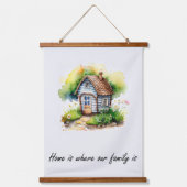 ウォーターカラーハウスポートレート 吊り下げ型タペストリー (正面)