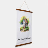 ウォーターカラーハウスポートレート 吊り下げ型タペストリー (傾斜あり)