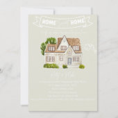 ウォーターカラーハウス引っ越し祝いパーティーパーティの招待状 招待状 (正面)