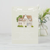 ウォーターカラーハウス引っ越し祝いパーティーパーティの招待状 招待状 (スタンド正面)