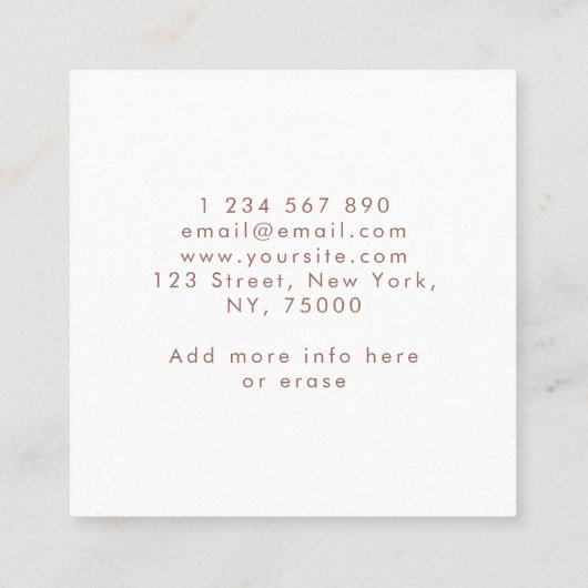 ウォーターカラーハウス清掃用品カラフルモダン スクエア名刺 (裏面)