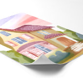 ウォーターカラーハウス | かわいらし絵を描 ポスター (角)