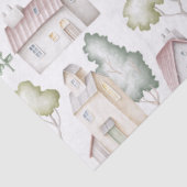 ウォーターカラーハウス、木々、ひまわりのデコパージュ 薄葉紙 (詳細)