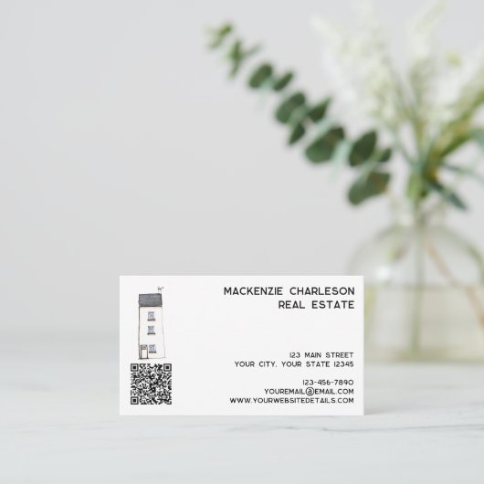 ウォーターカラーハウスQRコード 名刺 (スタンド正面)