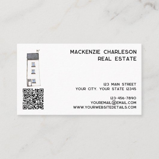 ウォーターカラーハウスQRコード 名刺 (正面)