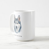 ウォーターカラーハスキー + カスタム名言 コーヒーマグカップ (正面左)