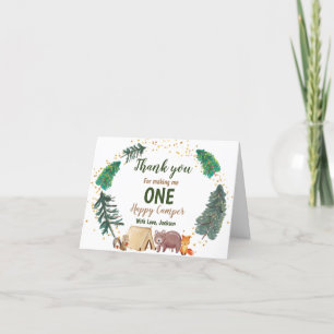 ウォーターカラーハッピーキャンパー誕生日サンキューカード サンキューカード