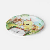 ウォーターカラーハッピーチキン誕生日 ペーパープレート (アングル)