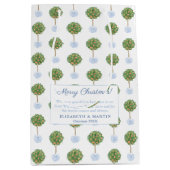 ウォーターカラーハッピーホリデーズシトラスオレンジツリー ミディアムペーパーバッグ (正面)