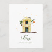 ウォーターカラーハッピーホリデーズハウスノンフォト ポストカード (正面)