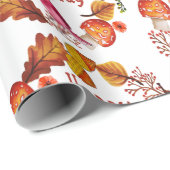 ウォーターカラーハッピー10月誕生日紅葉 ラッピングペーパー (ロールコーナー)