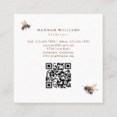 ウォーターカラーハニカム&ハニージャガービーキーパー スクエア名刺 (裏面)