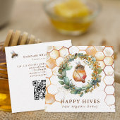 ウォーターカラーハニカム&ハニージャガービーキーパー スクエア名刺