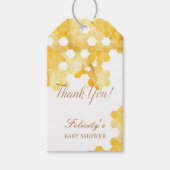 ウォーターカラーハニカム&ビーベビーシャワーありがとう ギフトタグ (正面)