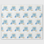 ウォーターカラーハヌッカホリデイ ラッピングペーパー (フラット)