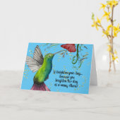 ウォーターカラーハミングバード先生 カード (黄色い花)