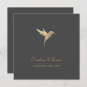 ウォーターカラーハミングバード結婚式招待状 招待状 (正面/裏面)