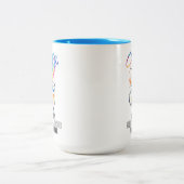 ウォーターカラーハミングバード&コーヒーオーバー忙し先生 ツートーンマグカップ (中央)