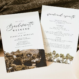 ウォーターカラーハリウッドカリフォルニアサインパームツリー 招待状