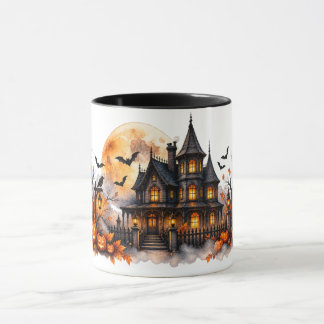 ウォーターカラーハロウィンハウスハロウィンマグ マグカップ