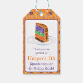 ウォーターカラーハロウィーンお誕生日ケーキありがとう ギフトタグ (正面)