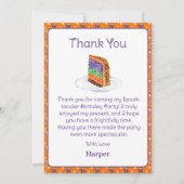 ウォーターカラーハロウィーンお誕生日ケーキありがとう 招待状 (正面)