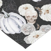 ウォーターカラーハロウィーンカボチャスカル白黒 ショートテーブルランナー (コーナー)