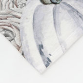 ウォーターカラーハロウィーンカボチャスカル白黒 フリースブランケット (角)