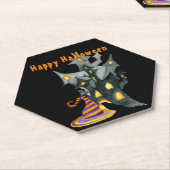 ウォーターカラーハロウィーンハウス&ハット ペーパーコースター (アングル)