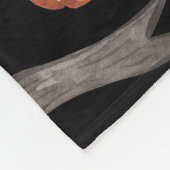 ウォーターカラーハロウィーンブー幽霊とカボキンズブラック フリースブランケット (角)