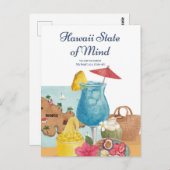 ウォーターカラーハワイアロハ私のハートあなたが盗んだ – ああ ポストカード (正面/裏面)