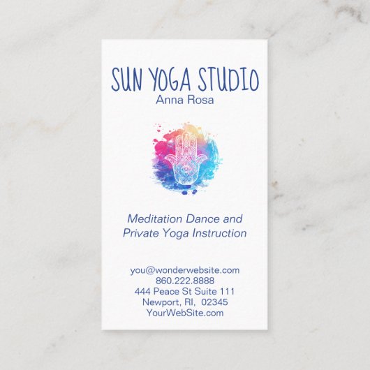 *~*ウォーターカラーハンサハンドヨガスパ 名刺 (裏面)
