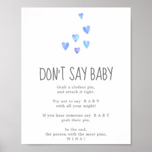 ウォーターカラーハートボーイの「Don't Say Baby」ゲームサイン ポスター