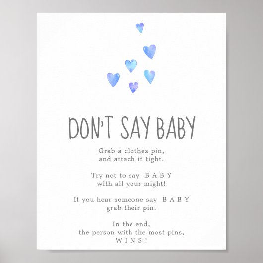ウォーターカラーハートボーイの「Don't Say Baby」ゲームサイン ポスター (正面)