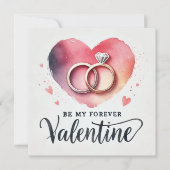 ウォーターカラーハートリング - 永遠のバレンタイン シーズンカード (正面)