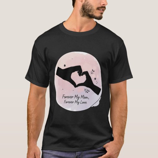ウォーターカラーハート母への永遠の愛 Tシャツ (正面)