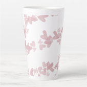 ウォーターカラーハート浮きスタンプ ピンク カフェラテマグ (正面)