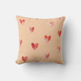 ウォーターカラーハート シームレス パターン クッション
